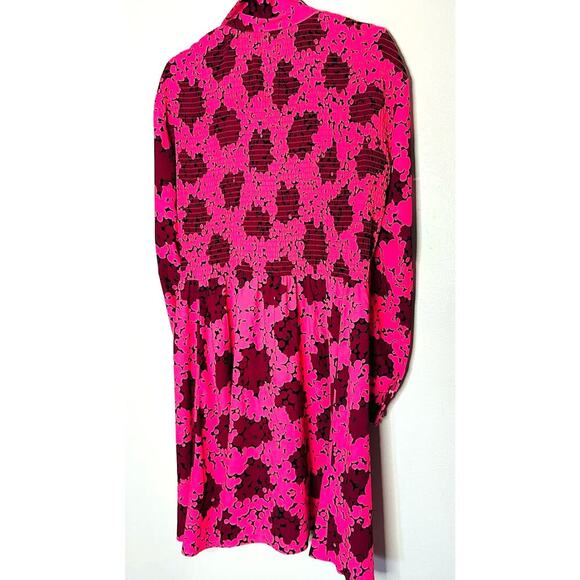 Kate Spade Pink Bubble Dot Smocked Collared Fabric Covered Buttons Dress Size 6 - Picture 4 of 13